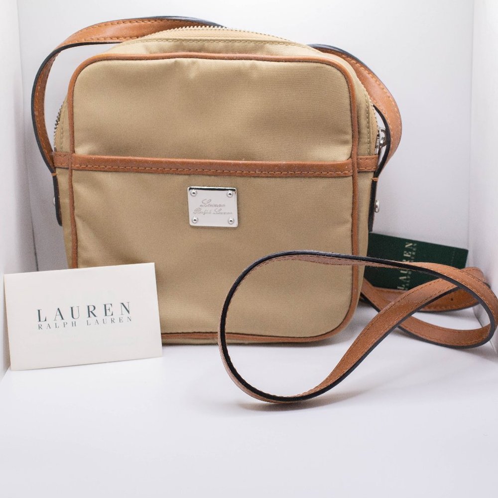 Lauren Ralph Lauren Beige and Brown Crossbody Bag